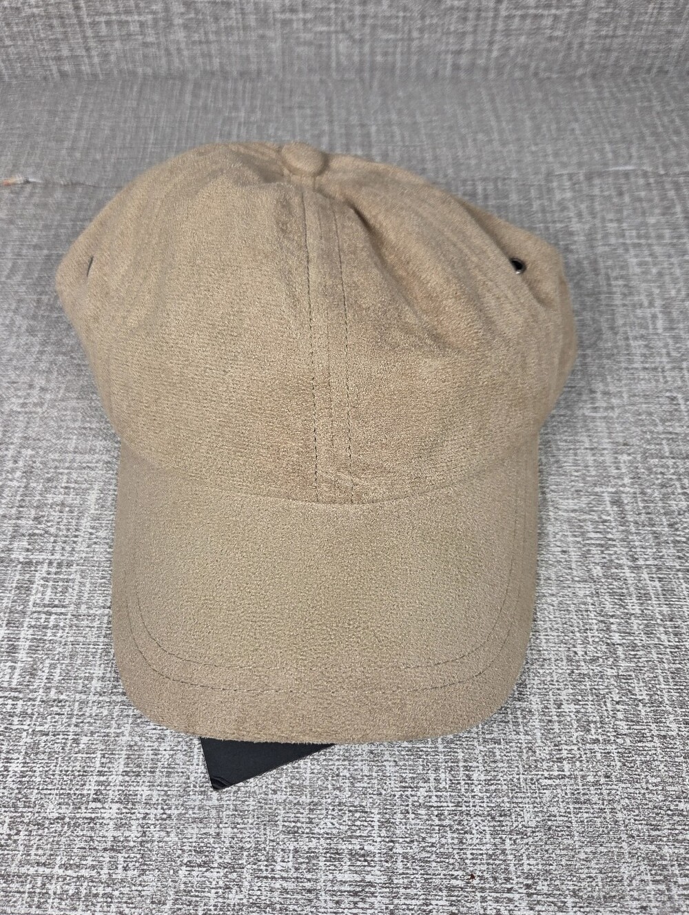 NWT Sweat Active Tan Faux Ultra Suede Baseball Cap Hat Adjustable